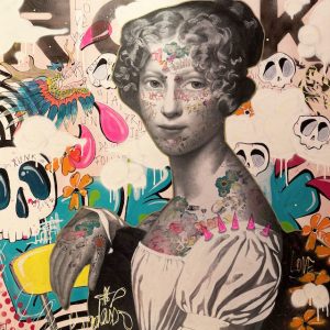 Technique mixte sur toile– 100×100 cm – Hélène Le pape